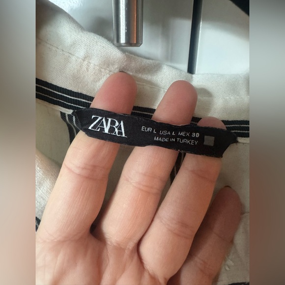 Zara STRIPED RUSTIC SHIRT size Large - Picture 4 of 4